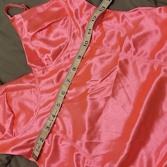 HOT neon pink silk bodysuit - Picture 5 of 7